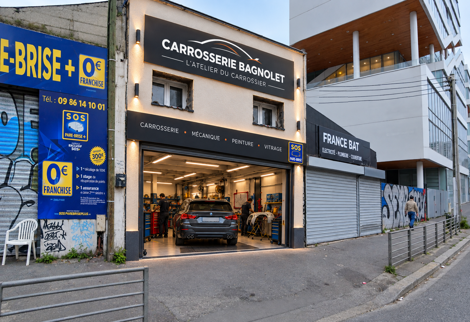 Projection du futur atelier Carrosserie Bagnolet à Bagnolet
